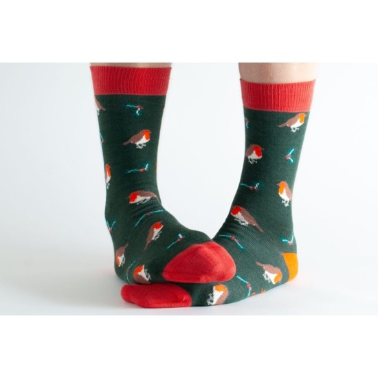 Doris & Dude Bamboo Socks Dark Green Robin