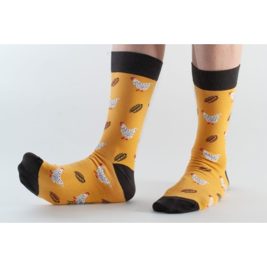  Doris & Dude Bamboo Socks Gold Chicken