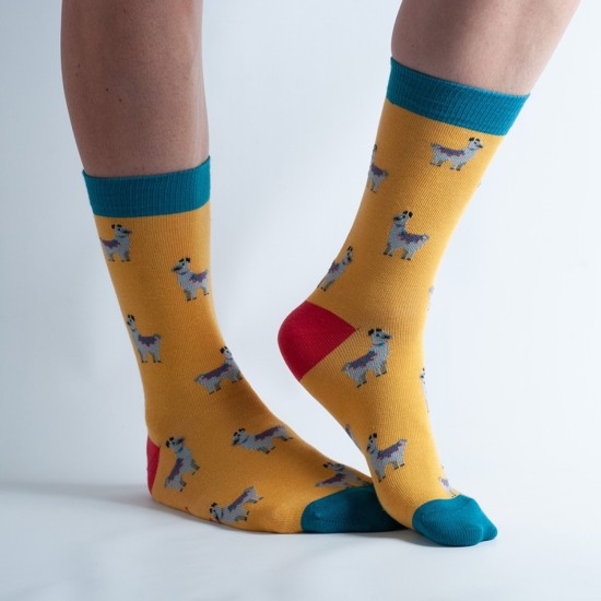  Doris & Dude Bamboo Socks Gold Llama  