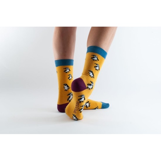  Doris & Dude Bamboo Socks Gold Penguins