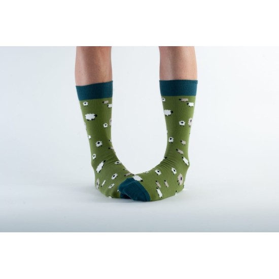  Doris & Dude Bamboo Socks Green Sheep