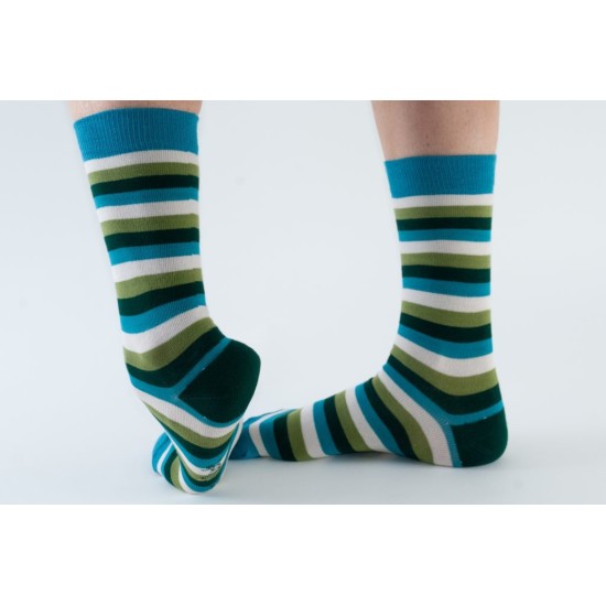  Doris & Dude Bamboo Socks Green Stripe