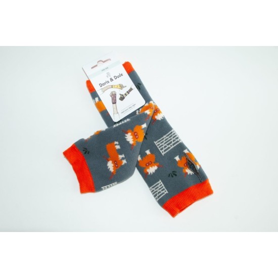  Doris & Dude Bamboo Socks Grey Highland Cow