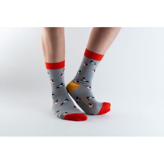  Doris & Dude Bamboo Socks Grey Puffins