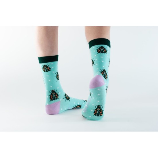  Doris & Dude Bamboo Socks Mint Ladybirds