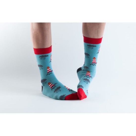  Doris & Dude Bamboo Socks Mint Lighthouse