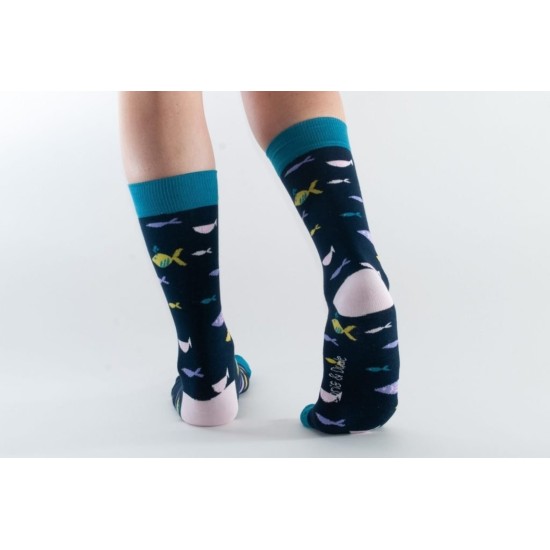  Doris & Dude Bamboo Socks Navy Fish