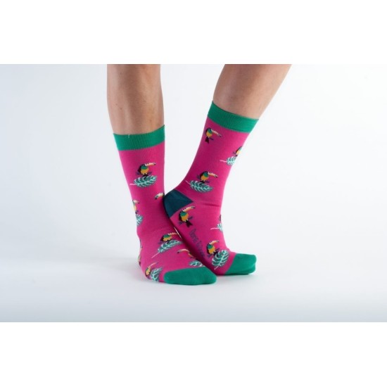  Doris & Dude Bamboo Socks Pink Toucan  