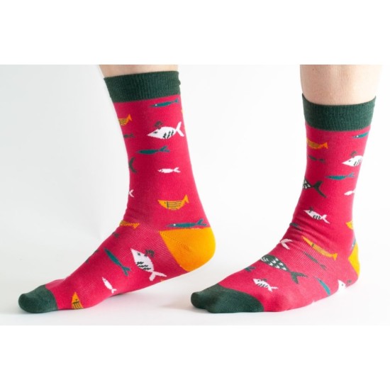  Doris & Dude Bamboo Socks Red Fish