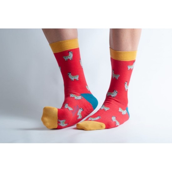  Doris & Dude Bamboo Socks Red Llama  