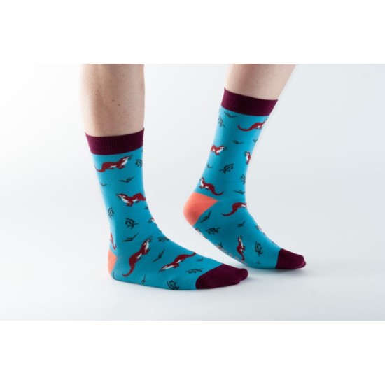  Doris & Dude Bamboo Socks Teal Otters