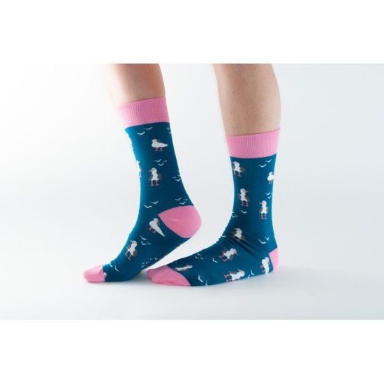 Doris & Dude Bamboo Socks Teal Seagulls
