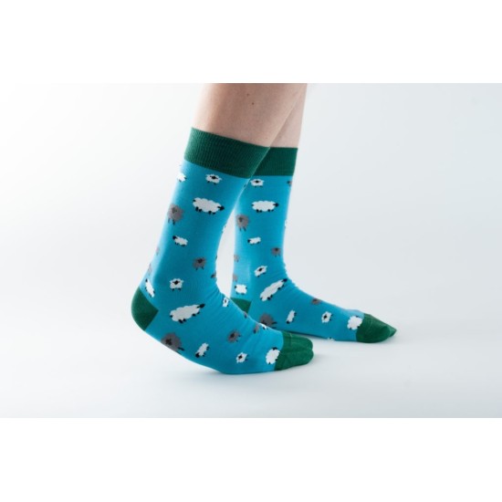  Doris & Dude Bamboo Socks Teal Sheep