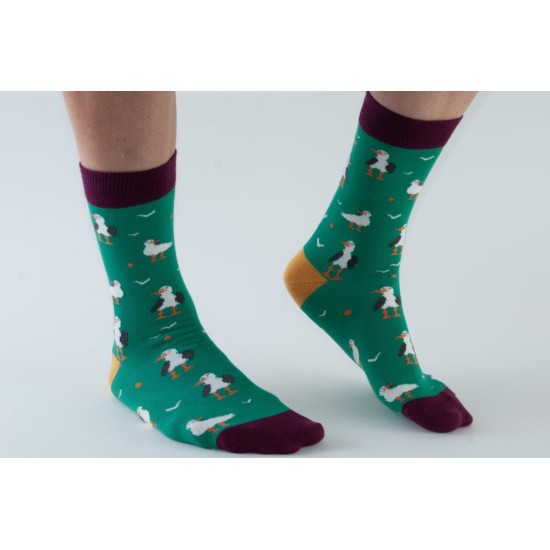  Doris & Dude Bamboo Socks Green Seagulls