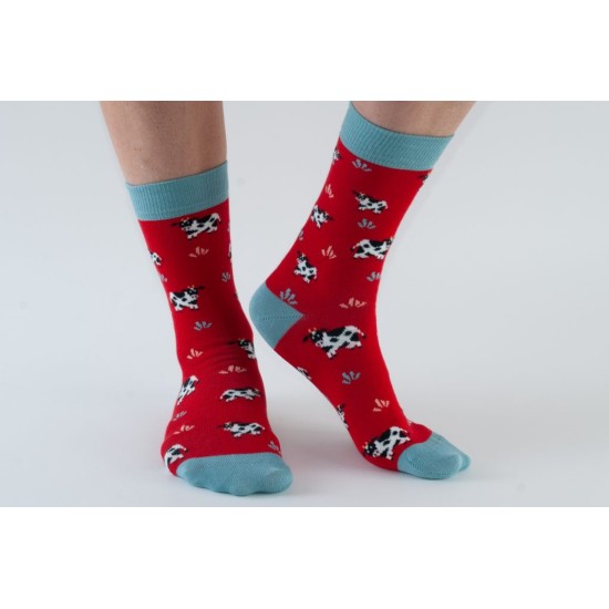  Doris & Dude Bamboo Socks Red Cow