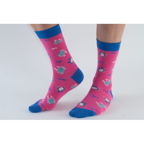  Doris & Dude Bamboo Socks Pink Crab