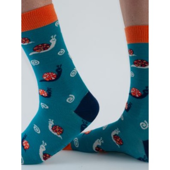  Doris & Dude Bamboo Socks Teal Snail
