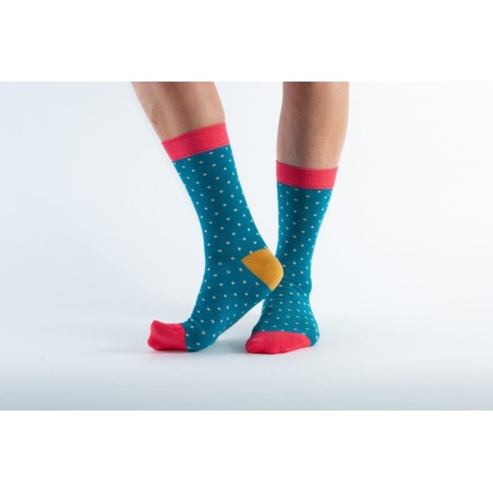  Doris & Dude Bamboo Socks Teal Spot