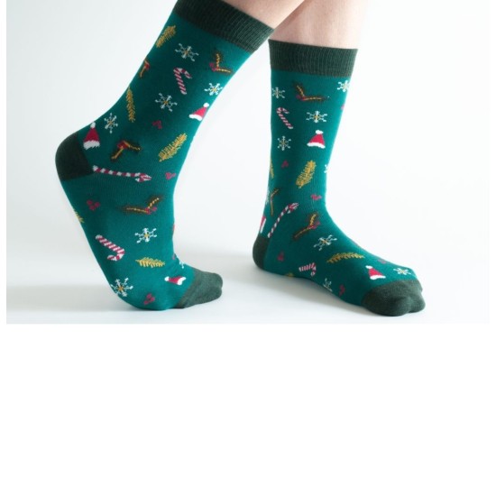  Doris & Dude Bamboo Socks Teal Xmas