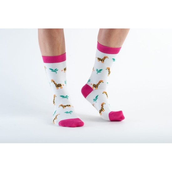  Doris & Dude Bamboo Socks White Giraffe
