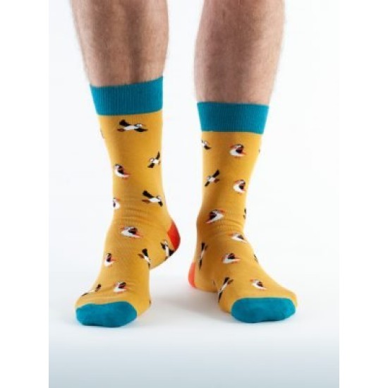 Doris & Dude Socks    Gold puffin