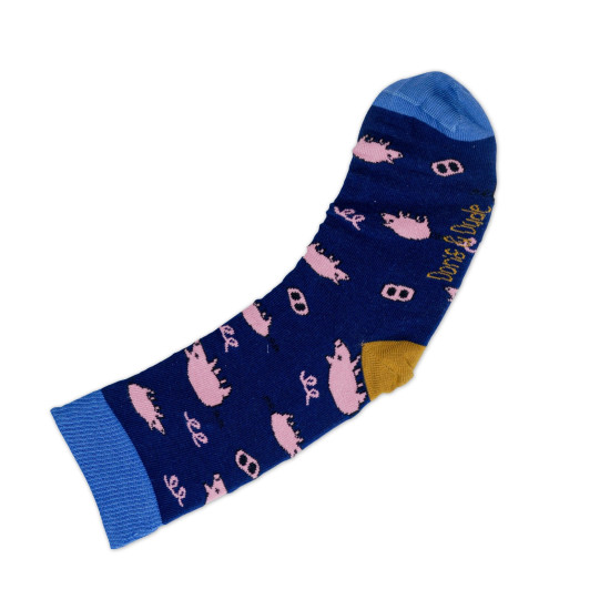 Doris & Dude Socks Navy Pigs