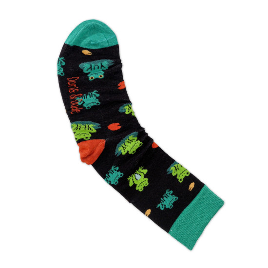 Doris & Dude Socks Black Frog
