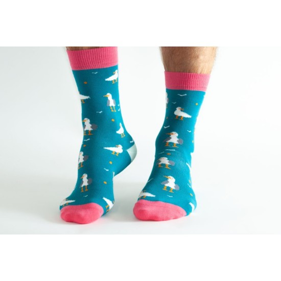 Doris & Dude Socks Teal Seaguls