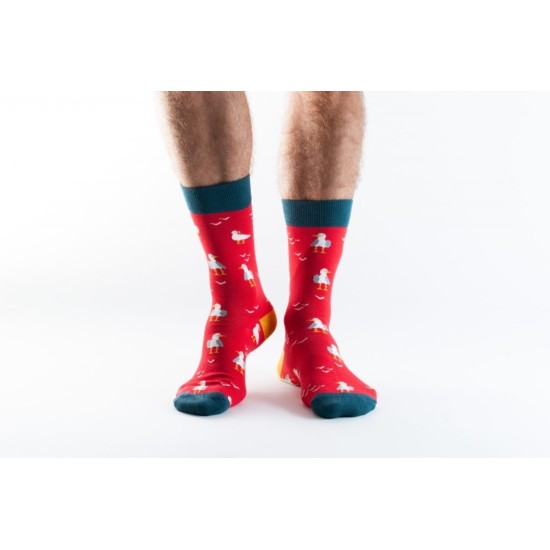 Doris & Dude Socks Red Seagull
