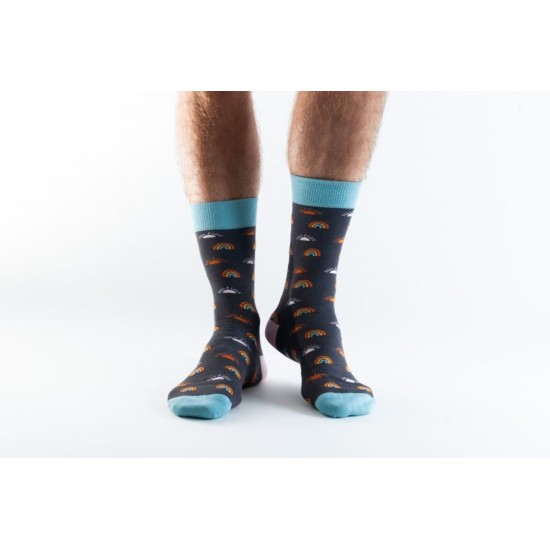 Doris & Dude Socks Dk Grey Sunshine