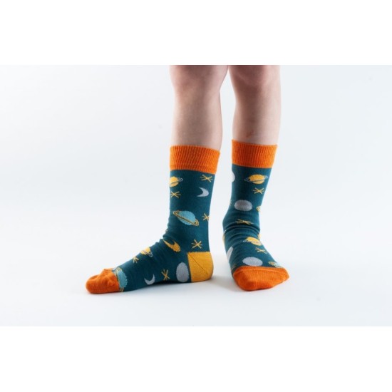 Doris & Dude Socks Teal Planets