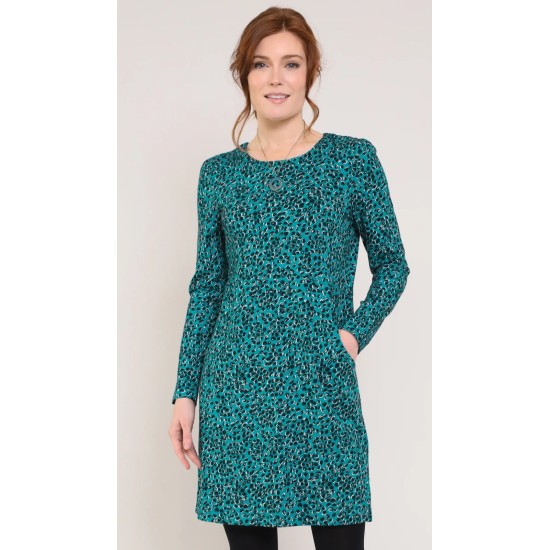 Dotty Pockets Tunic Dress - Topaz
