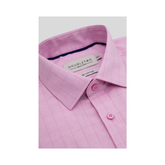 Double Two Pink Check L/S shirt
