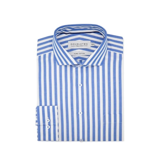 Double Two Blue Bold Stripe L/S Shirt 