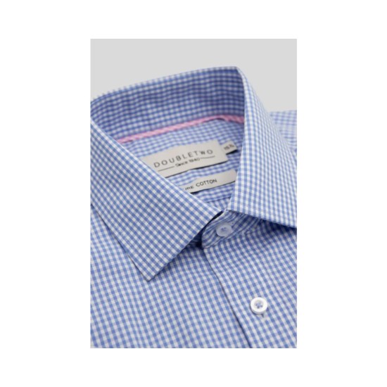 Double Two Blue Gingham L/S Shirt