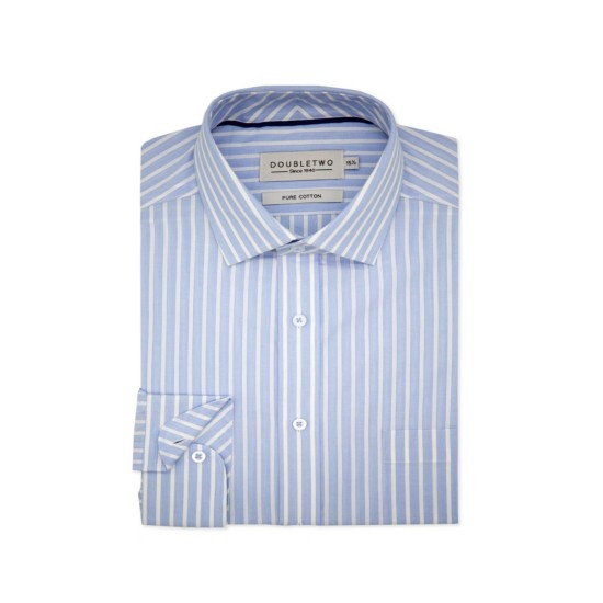 Double Two Blue White Stripe L/S Shirt 