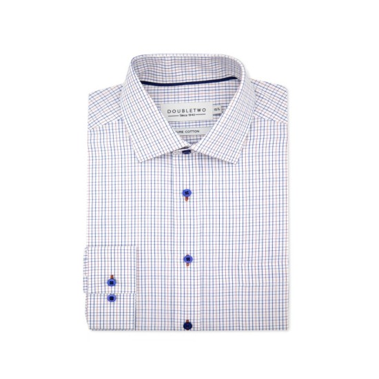 Double Two Blue Red Check L/S Shirt 