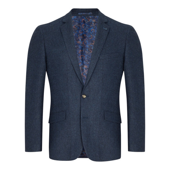 Douglas Bordeaux Jacket Blue Herringbone