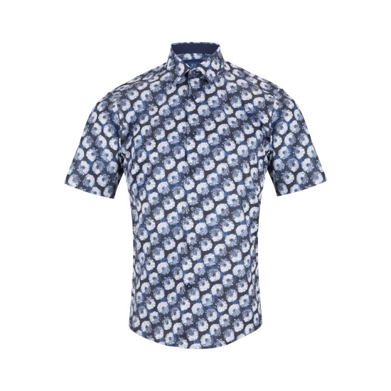 Douglas Short Sleeve Shirt Navy Flower Print