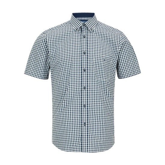 Douglas Short Sleeve Shirt Navy Gingham