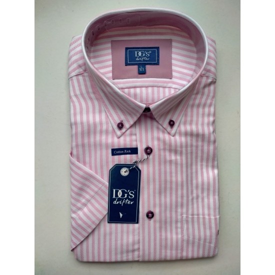 Douglas Short Sleeve Shirt Pink Stripe