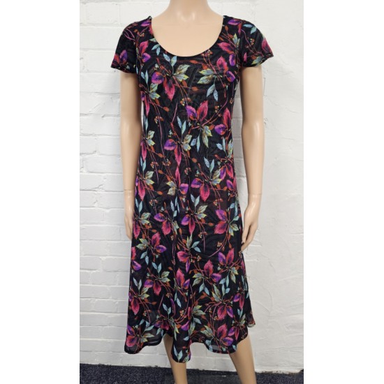 Cap Sleeve Dress Reversible - Pink Multi