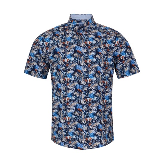 Drifter Dark Blue Regular Short Sleeve Casual Shirt