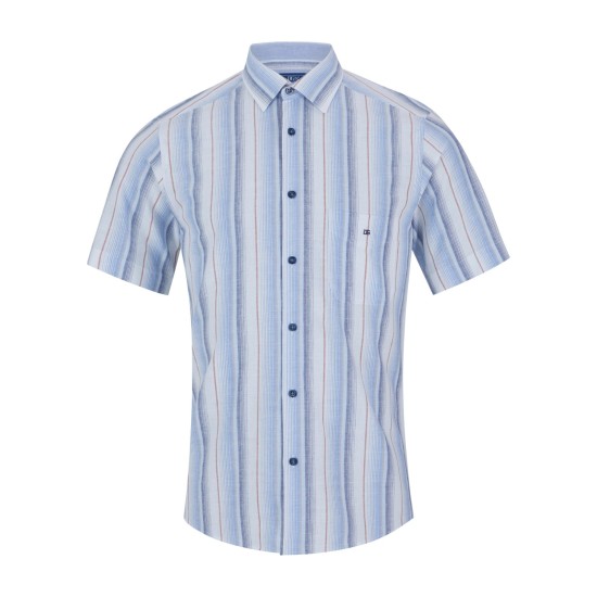 Drifter Dark Blue Regular Short Sleeve Casual Shirt