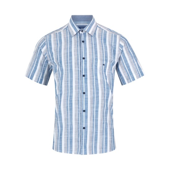 Drifter Dark Blue Regular Short Sleeve Casual Shirt