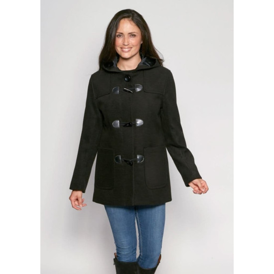 Duffel Coat Faux Cashmere- Black