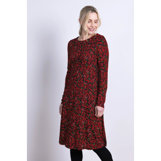 Ecovero Gathered Front Dress- Jam