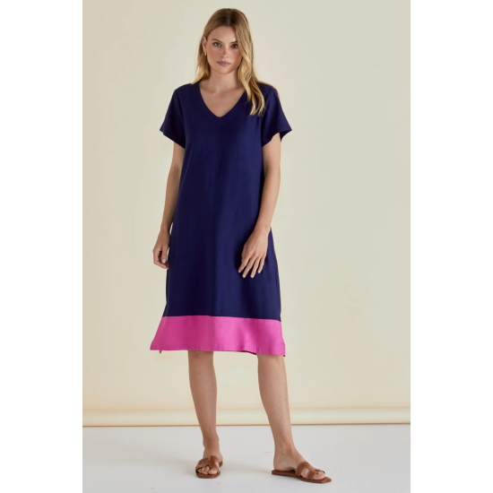 Elwood Dress Navy/Pink