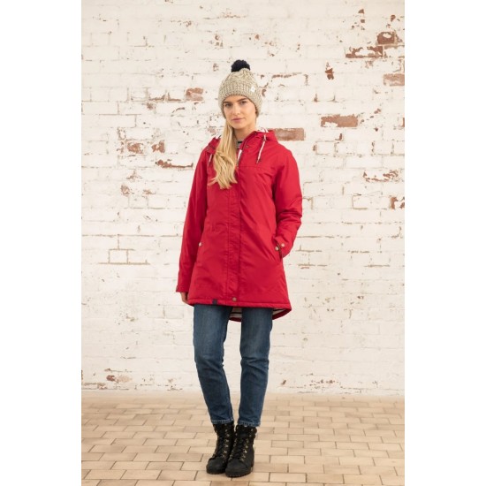 Eva Long W/P Jacket- Red