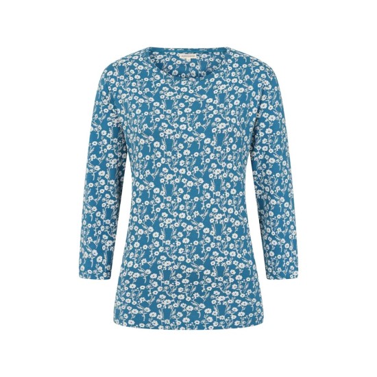 Fern Meadow Print Top- Teal